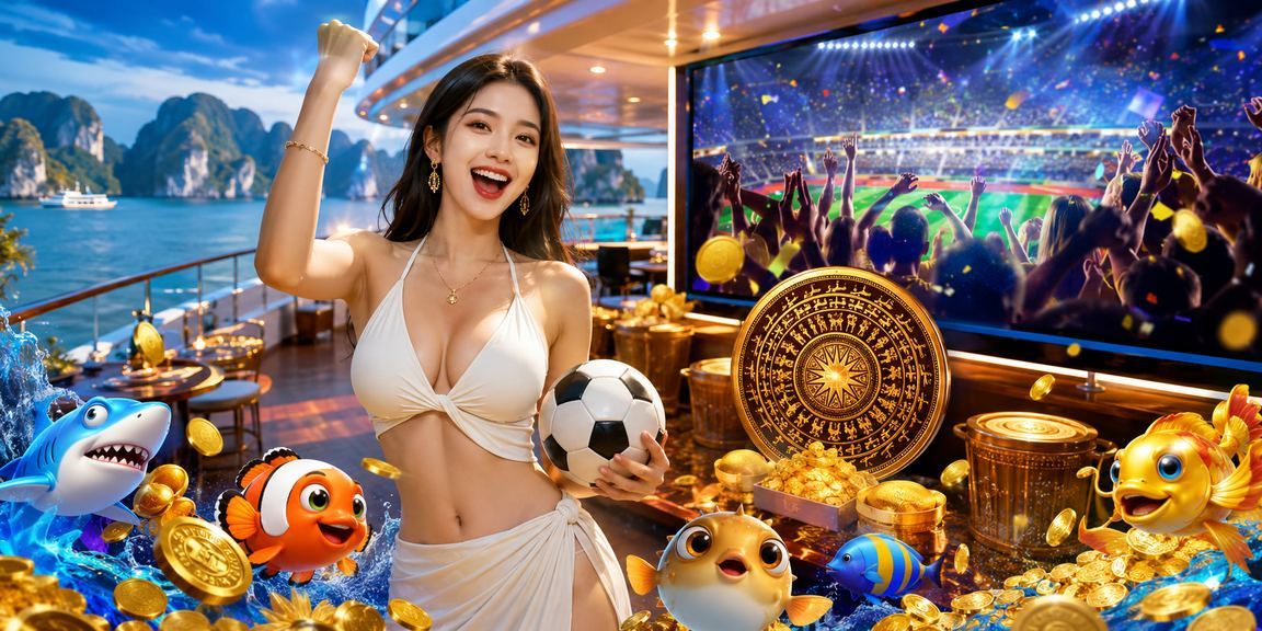 Khung cảnh vịnh Hạ Long nhìn từ xa, biểu tượng của trải nghiệm giải trí trực tuyến Việt Nam