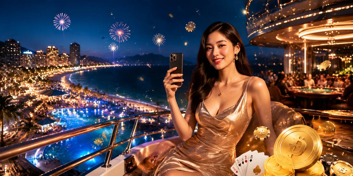 Người chơi cá cược tại Nha Trang thưởng thức trò chơi bài bên bờ biển buổi tối